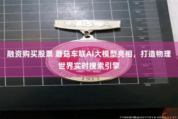 融资购买股票 蘑菇车联AI大模型亮相，打造物理世界实时搜索引擎