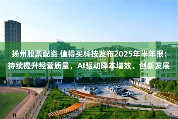 扬州股票配资 值得买科技发布2025年半年报：持续提升经营质量，AI驱动降本增效、创新发展