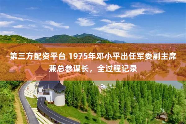 第三方配资平台 1975年邓小平出任军委副主席兼总参谋长，全过程记录
