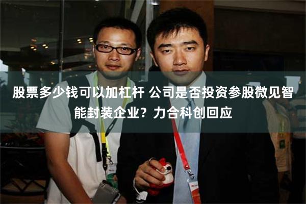 股票多少钱可以加杠杆 公司是否投资参股微见智能封装企业？力合科创回应