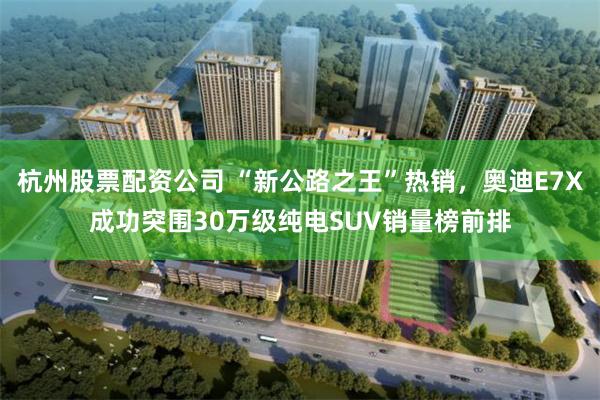 杭州股票配资公司 “新公路之王”热销，奥迪E7X成功突围30万级纯电SUV销量榜前排