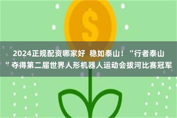 2024正规配资哪家好  稳如泰山！“行者泰山”夺得第二届世界人形机器人运动会拔河比赛冠军